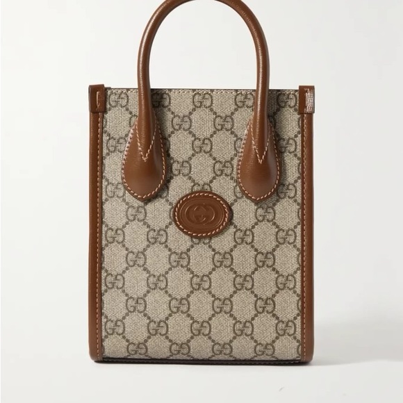 Gucci GG mini leather-trimmed printed coated-canvas tote - Picture 5 of 6